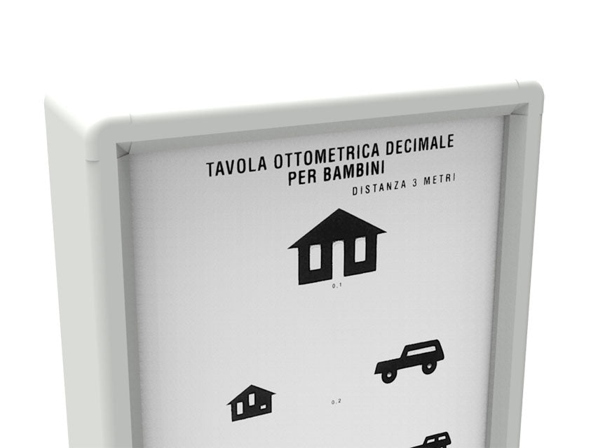 Tavola Optometrica Luminosa Su Cornice Di Alluminio Bambini - 3 metri