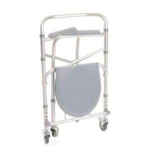 Rialzo stabilizzante per WC in alluminio anodizzato – 4 funzioni in 1 – Pieghevole – 4 ruote – Serie Onda
