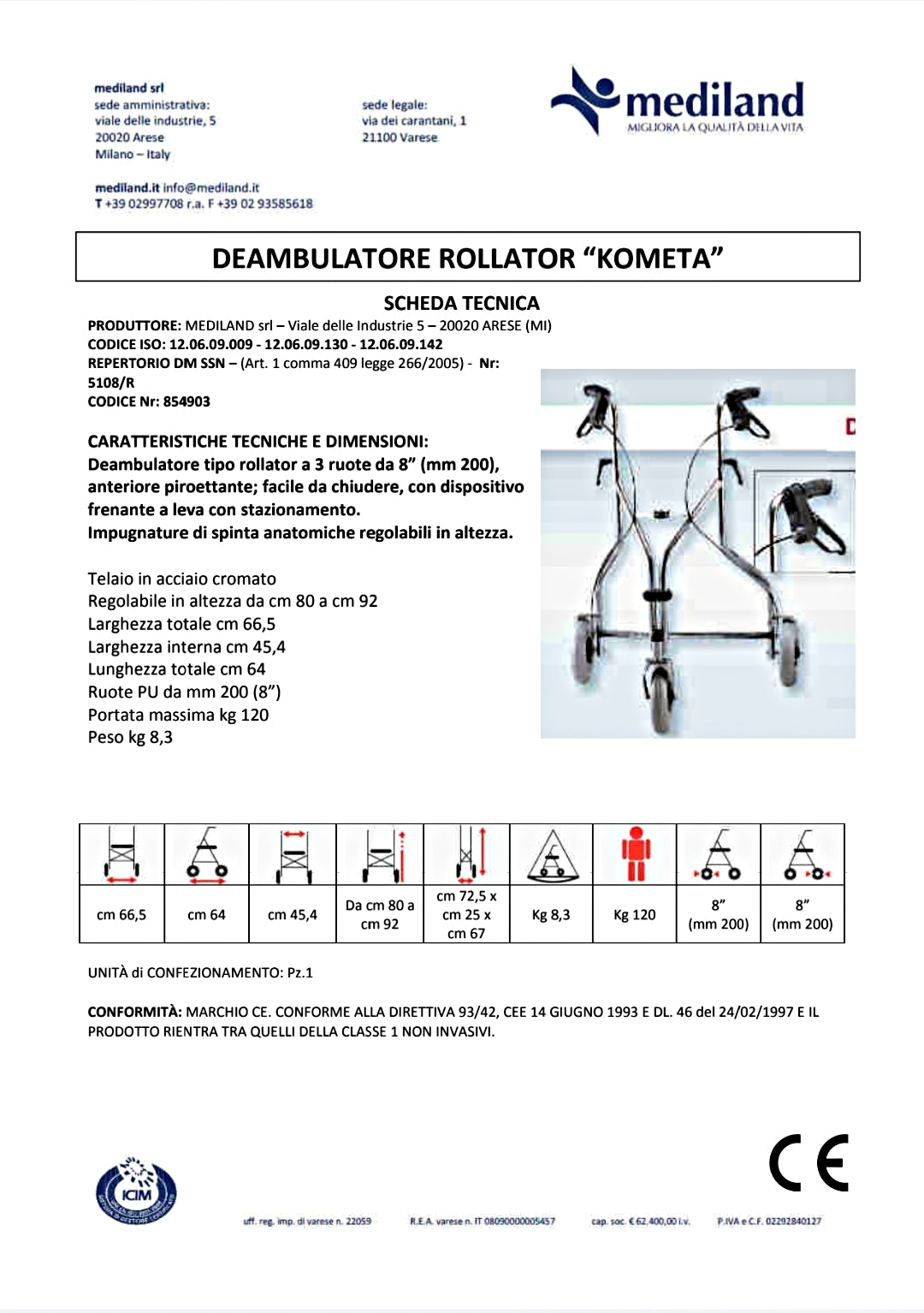 DEAMBULATORE ROLLATOR “KOMETA”