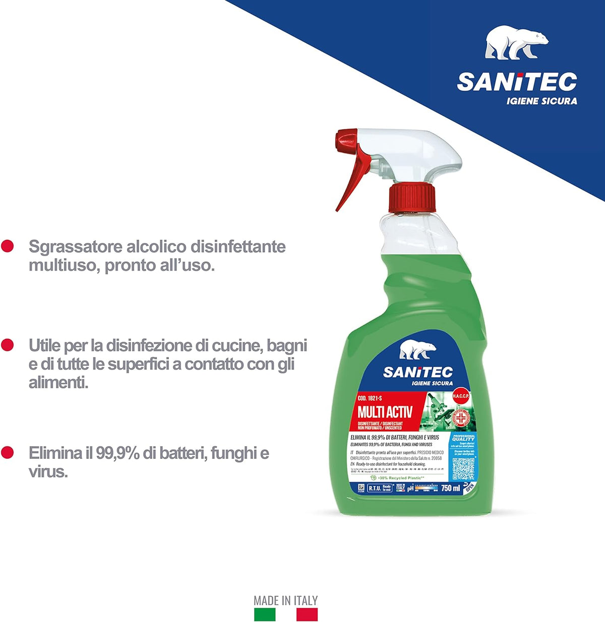 SANITEC MULTI ACTIV - confezione da 6 pezzi x 750ml