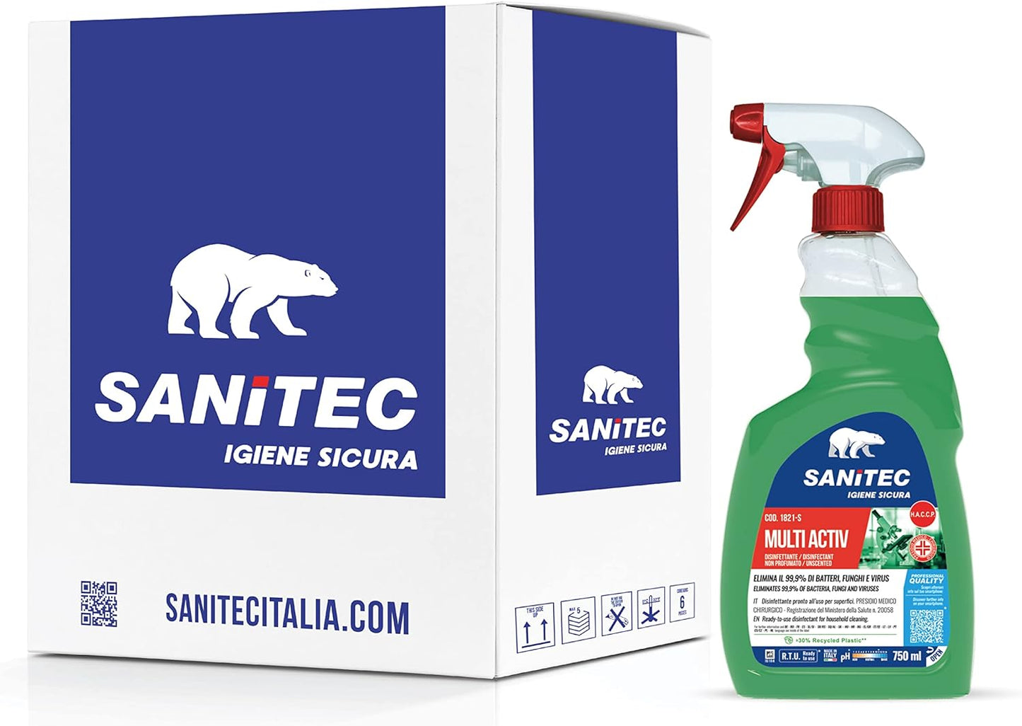 SANITEC MULTI ACTIV - confezione da 6 pezzi x 750ml