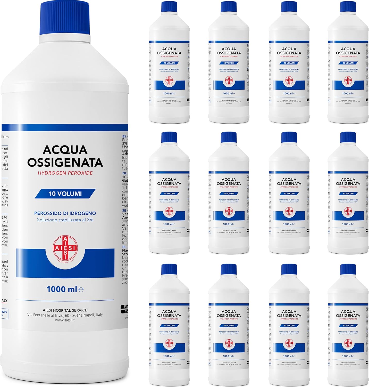 AIESI® Acqua Ossigenata - confezione da 12 pezzi x 1lt
