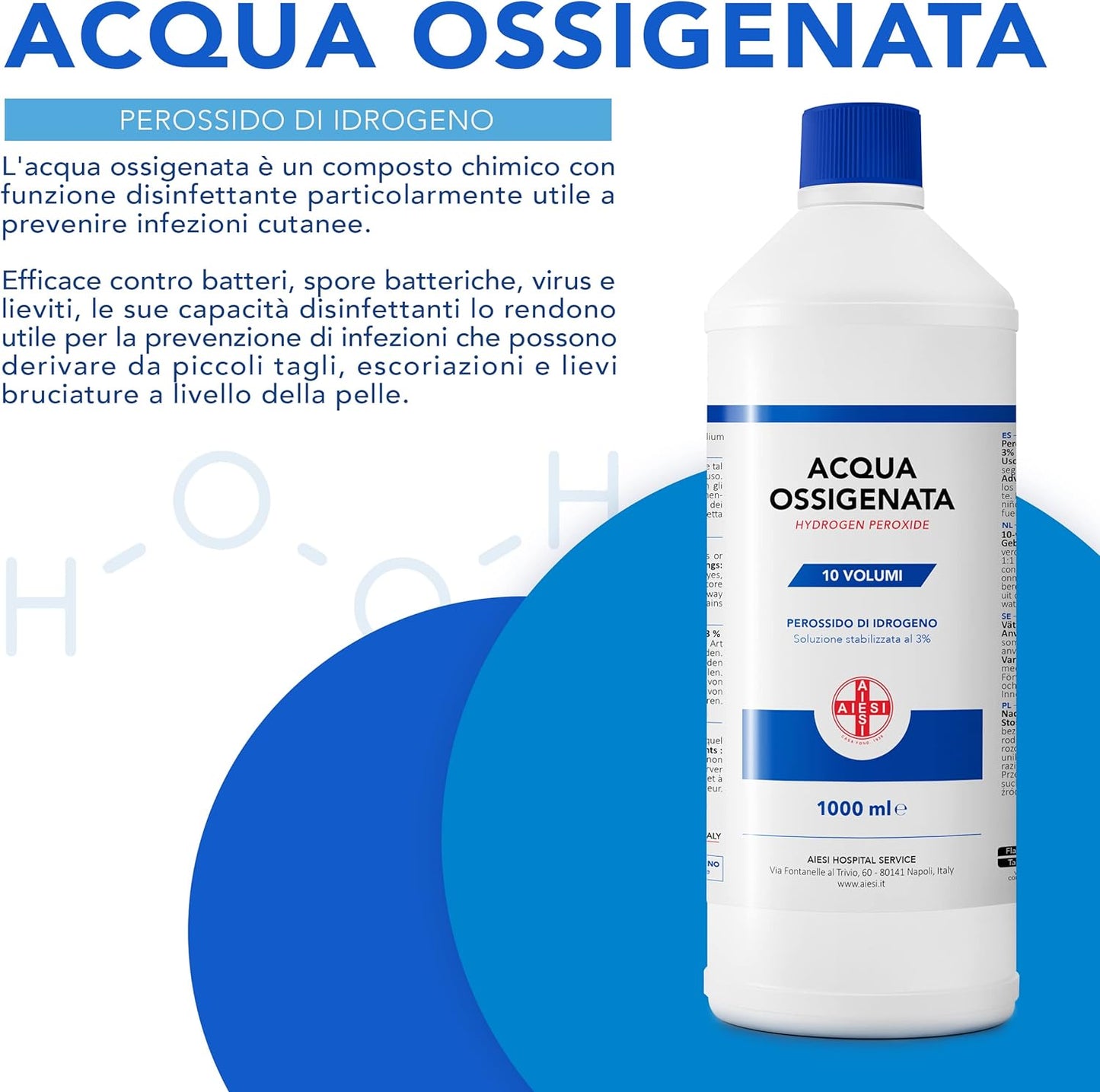 AIESI® Acqua Ossigenata - confezione da 12 pezzi x 1lt