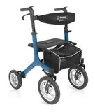 Rollator pieghevole in alluminio verniciato – Colore Rosso – 4 ruote pneumatiche – Ermes