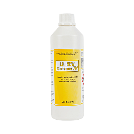 LH NEW CLOREXIDINA 70 Disinfettante battericida per cute integra in soluzione alcolica - confezione da 12 pezzi x 100ml