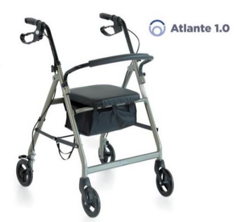 Rollator pieghevole in alluminio verniciato – 4 ruote – Atlante 1.0
