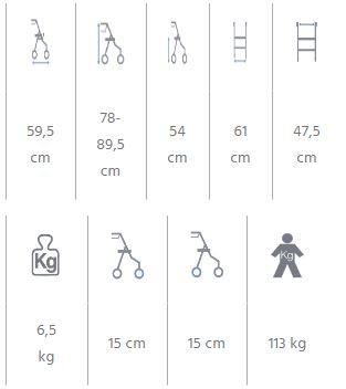 Rollator pieghevole in alluminio verniciato – 4 ruote – Atlante 1.0