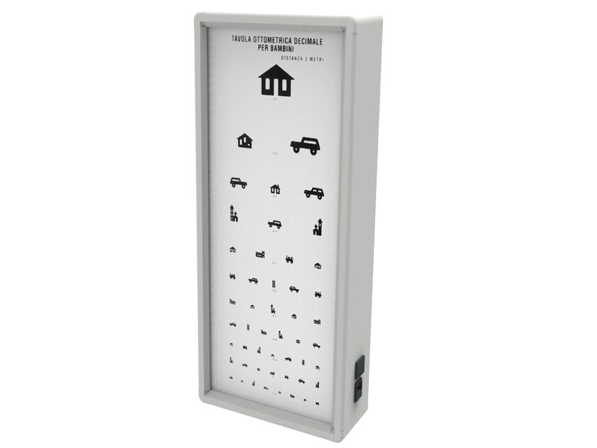Tavola Optometrica Luminosa Su Cornice Di Alluminio Bambini - 3 metri