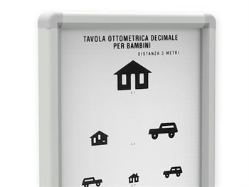 Tavola Optometrica Non Luminosa Su Cornice Di Alluminio Bambini - 3 metri