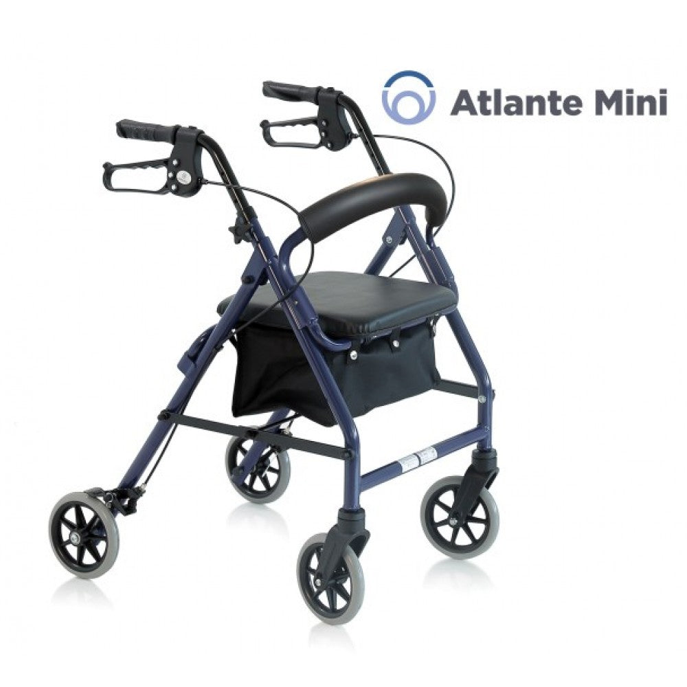 Rollator pieghevole in alluminio verniciato – 4 ruote – Atlante Mini