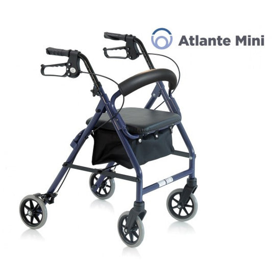 Rollator pieghevole in alluminio verniciato – 4 ruote – Atlante Mini