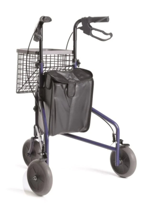 Rollator pieghevole in acciao verniciato – 3 ruote con cestino – Cryo