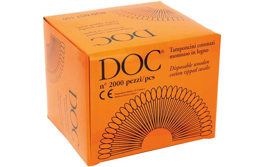 TAMPONCINI COTONATI MONOUSO IN LEGNO NON STERILE - DOC CONF. X 2000PZ