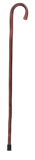 Bastone in legno di castagno naturale - manico curvo Uomo
