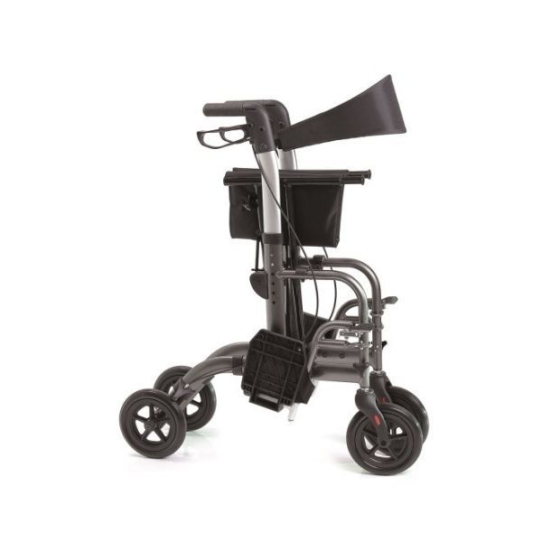 Rollator pieghevole in alluminio verniciato – 4 ruote con seduta e pedane – Doppia funzione – Regolabile in altezza – Gaya 2.0
