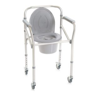 Rialzo stabilizzante per WC in alluminio anodizzato – 4 funzioni in 1 – Pieghevole – 4 ruote – Serie Onda